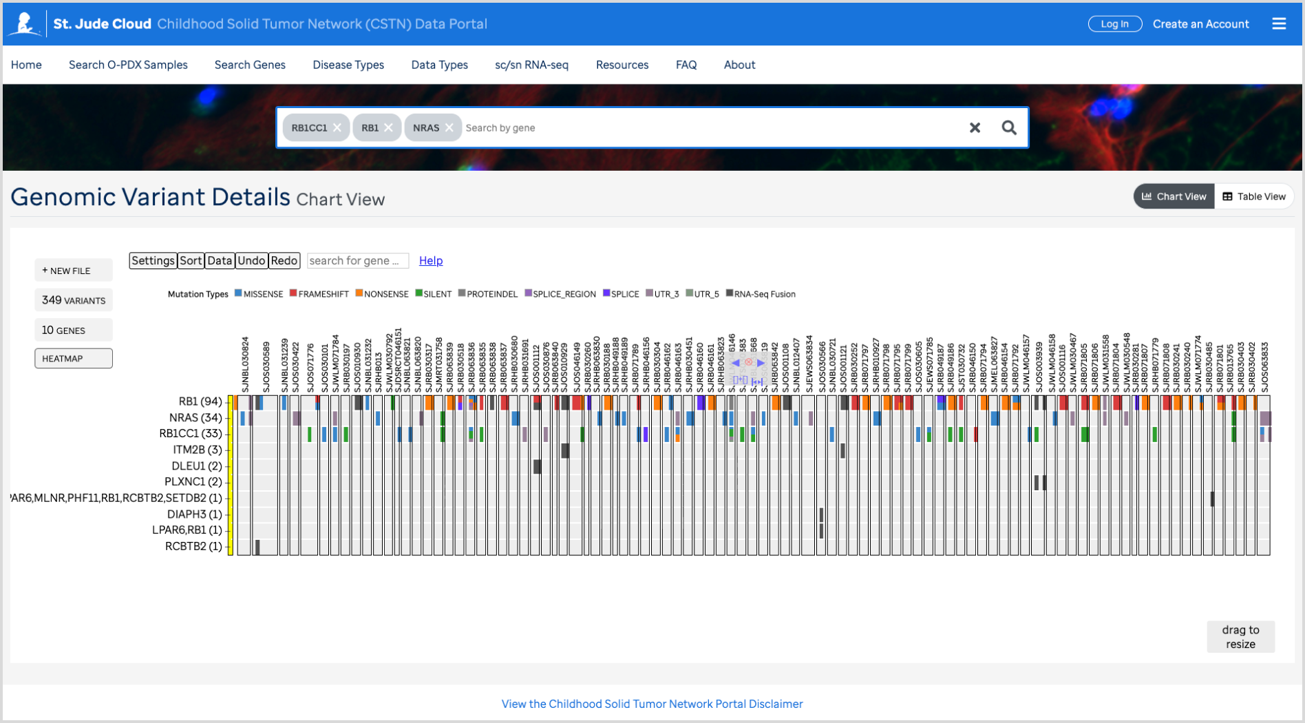 Search multiple genes - Screenshot